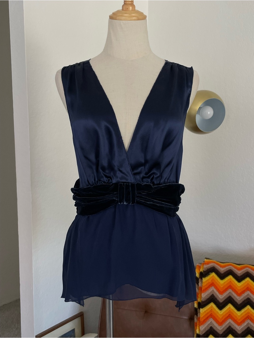Studio M Glam Evening Casual Silk Velvet Blouse